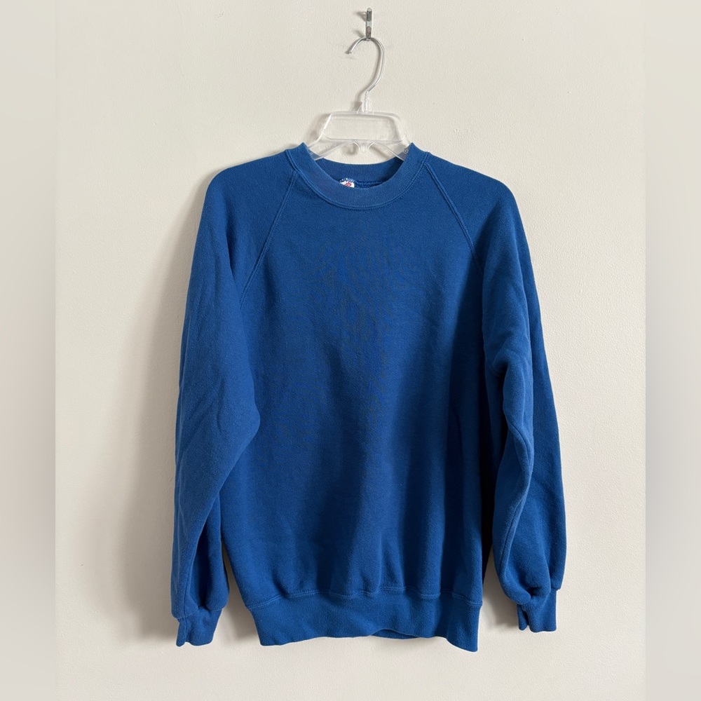 Vintage Jerzees Blank Sweater XL Blue Made In The USA Long Sleeve Sweatshirt